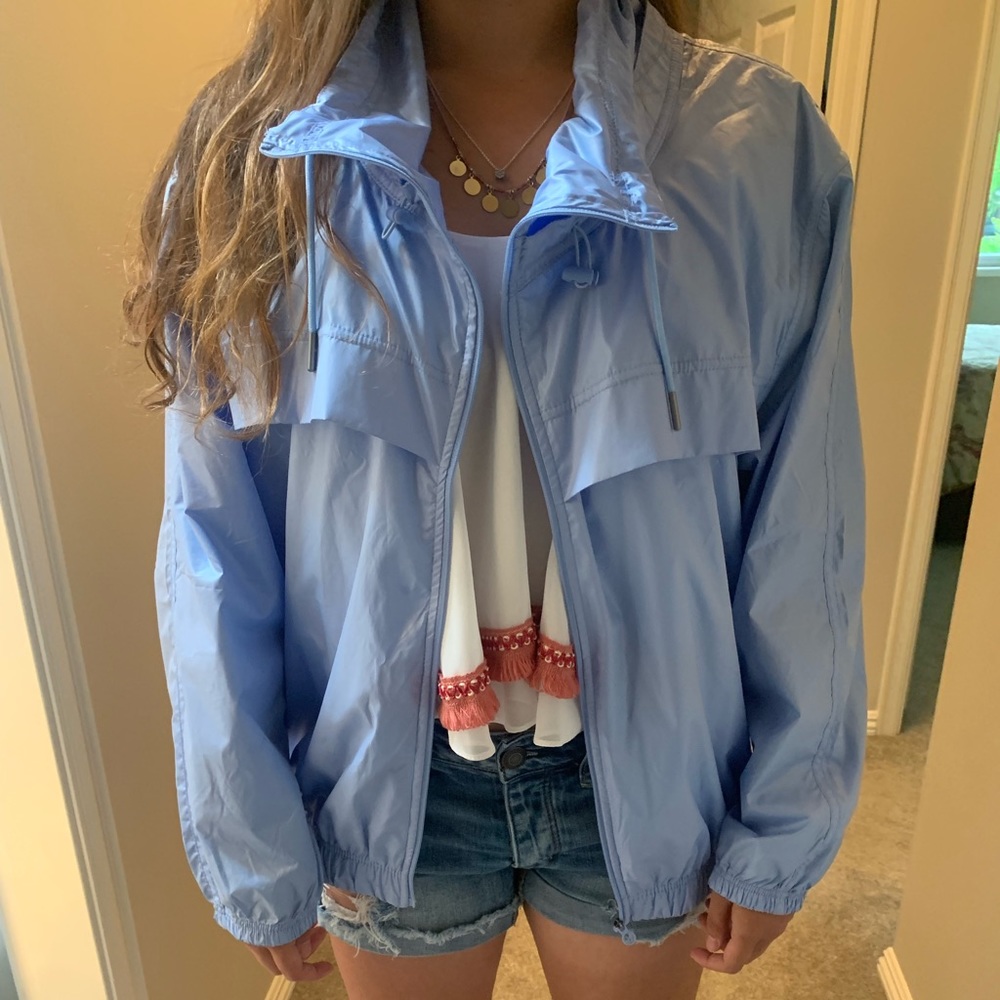 Blue/purple zip up windbreaker
